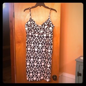 Navy White Pattern Cotton Mini Sundress 10